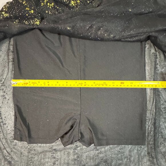 Revolution Black w/Gold Sequin Dance Dress Costume Sz MA FireFlies‎ Crisscross - Picture 15 of 16